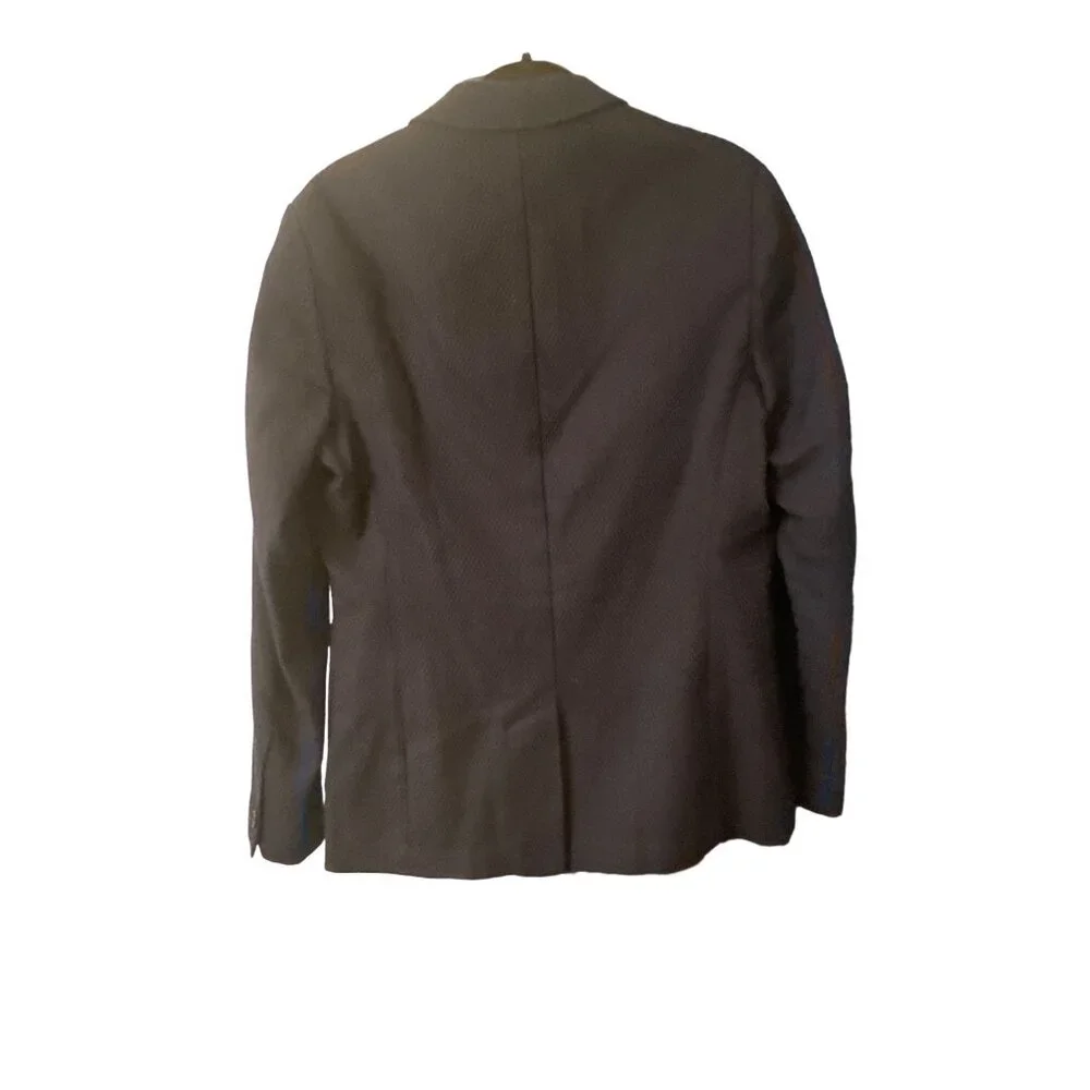 Drykorn Mens Navy Textured Blazer 3-Button Closure Size 38R Wool-Blend‎